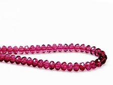 Picture of 3x5 mm, Czech faceted rondelle beads, amethyst purple, transparent