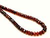 Picture of 3x5 mm, Czech faceted rondelle beads, dark topaz brown, transparent, picasso