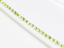 Picture of 4x4 mm, Czech faceted round beads, transparent, celadon green luster