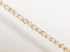 Image de 4x4 mm, perles à facettes tchèques rondes, transparentes, lustrées beige champagne