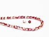 Image de 4x4 mm, perles à facettes tchèques rondes, transparentes, lustrées panaché de rouge grenat