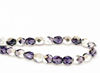 Image de 6x6 mm, perles à facettes tchèques rondes, violet alpin, transparent, miroir partiel argent