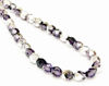 Picture of 6x6 mm, Czech faceted round beads, alpine purple, transparent, half tone silver mirror
