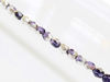Picture of 6x6 mm, Czech faceted round beads, alpine purple, transparent, half tone silver mirror