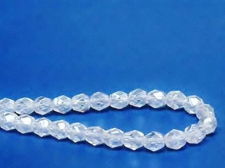 Image de 6x6 mm, perles à facettes tchèques rondes, cristal, transparent, chatoyant