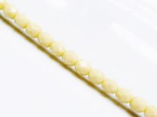Image de 6x6 mm, perles à facettes tchèques rondes, blanc soie de maïs, opaque