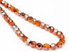 Picture of 6x6 mm, Czech faceted round beads, hyacinth orange yellow, transparent, gunmetal luster