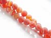 Picture of 6x6 mm, round, gemstone beads, natural striped agate, orange-red, frosted