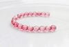 Picture of 4x4 mm, Czech faceted round beads, frosted crystal, translucent, dusty rose luster