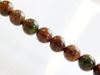 Image de 6x6 mm, perles rondes, pierres gemmes, calcédoine, brun-vert, naturelle