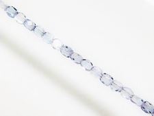 Afbeelding van 4x4 mm, Tsjechische op twee-manieren-geslepen kralen, kristal, transparant, lumi blauwe glans