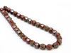 Picture of 6x6 mm, Czech faceted round beads, deep red, opaque, antique green-grey picasso