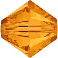Image de 4 mm, perles rondes de cristal Swarovski®, jaune topaze