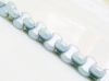 Picture of 6x8 mm, CoCo, Czech druk beads, chalk white, opaque, Columbia blue luster