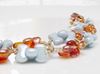 Image de 6x8 mm, CoCo,  perles de verre pressé tchèque, cristal, transparent, lustré orange crème abricot