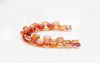 Picture of 6x8 mm, CoCo, Czech druk beads, crystal, transparent, apricot cream orange luster
