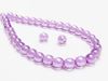 Image de 6x6 mm, rondes, perles de verre pressé tchèque, rose-violet héliotrope, transparent, chatoyant