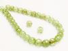 Picture of 6x6 mm, round, Czech druk beads, olive green, transparent, crackled