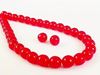 Image de 6x6 mm, rondes, perles de verre pressé tchèque, rouge rubis, transparent, craquelé