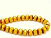 Image de 6x8 mm, perles à facettes tchèques rondelles, jaune opale chaud, translucide, travertin