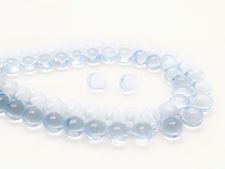 Picture of 5x7 mm, Czech druk beads, drops, light sapphire blue, transparent
