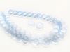 Picture of 5x7 mm, Czech druk beads, drops, light sapphire blue, transparent