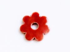 Picture of 3.4x3.4 cm, pendant, Greek ceramic daisy, muted red enamel