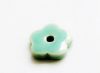 Picture of 1.9x1.9 cm, pendant, Greek ceramic daisy, turquoise pearl green enamel