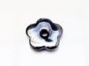 Picture of 1.9x1.9 cm, pendant, Greek ceramic daisy, steel black enamel, oil in water effect