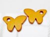 Afbeeldingen van 3,5x2,35 cm, Grieks keramisch vlinder hangertje, licht okerbruin, mat