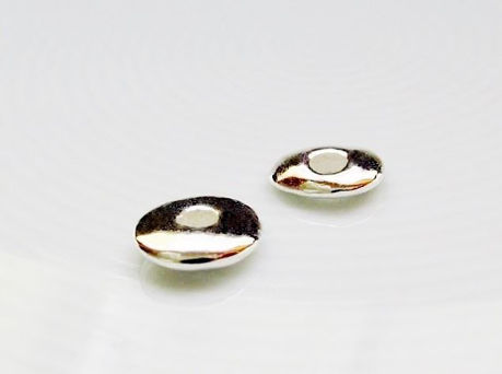 Afbeeldingen van 10x9,5 mm, Griekse keramische cornflake disk kralen, verzilverd, twee keer geëest