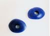 Image de 16x13 mm, perles disques cornflakes en céramique grecque, bleu outremer, mat, 12 pièces