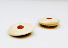 Image de 16x13 mm, perles disques cornflakes en céramique grecque, beige pierre calcaire, mat, 12 pièces