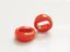 Picture of 18x18x7 mm, Greek ceramic slider beads, orange enamel