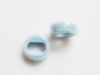Image de 18x18x7 mm, anneau-passant en céramique grecque, émail bleu pastel, effet huile dans l'eau