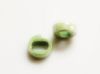 Picture of 18x18x7 mm, Greek ceramic slider beads, spring green enamel, oil in water effect