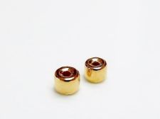 Image de 4x6 mm, perles tubes en céramique grecque, dorées, 4 pièces