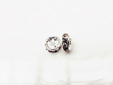 Image de 5mm, rondelles strass, perles en laiton, cristal-argenté, 20 pièces