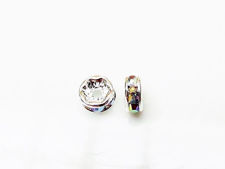 Image de 6mm, rondelles strass, perles en laiton, cristal AB-argenté, 20 pièces