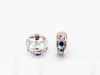 Image de 8mm, rondelles strass, perles en laiton, cristal AB-argenté, 20 pièces