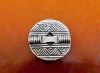 Picture of 21x21 mm, button type, Zamak beads, silver-plated, texturized