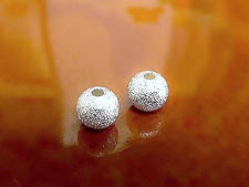 Picture of 4x4 mm, round, stardust beads, silver-plated brass, 10 pieces