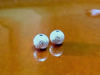 Picture of 6x6 mm, round, stardust beads, silver-plated brass, 10 pieces