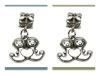 Picture of 4x6 mm, tube beads and charm, alloy, silver-plated, soul-mates, 2 pieces