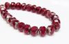 Image de 6x8 mm, perles à facettes tchèques rondelles, rouge lie de vin, opaque, picasso