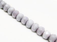 Picture of 6x8 mm, Czech faceted rondelle beads, grey blue, opaque, shimmering