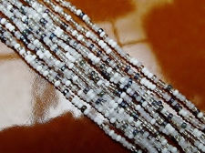 Image de Perles de rocailles tchèques, taille 11/0, pré-enfilé, apparition, mélange en cristal, blanc et gris