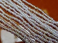 Image de Perles de rocailles tchèques, taille 11/0, pré-enfilé, cristal, AB