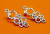 Afbeeldingen van “Zirkonia bubbels” oorbellen in sterling zilver, een cluster van zeven cirkels ingelegd met ronde kubiek zirkonia 