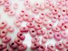 Picture of 2x4 mm, Japanese peanut-shaped seed beads, opaque, light rose, frosted, 20 grams
